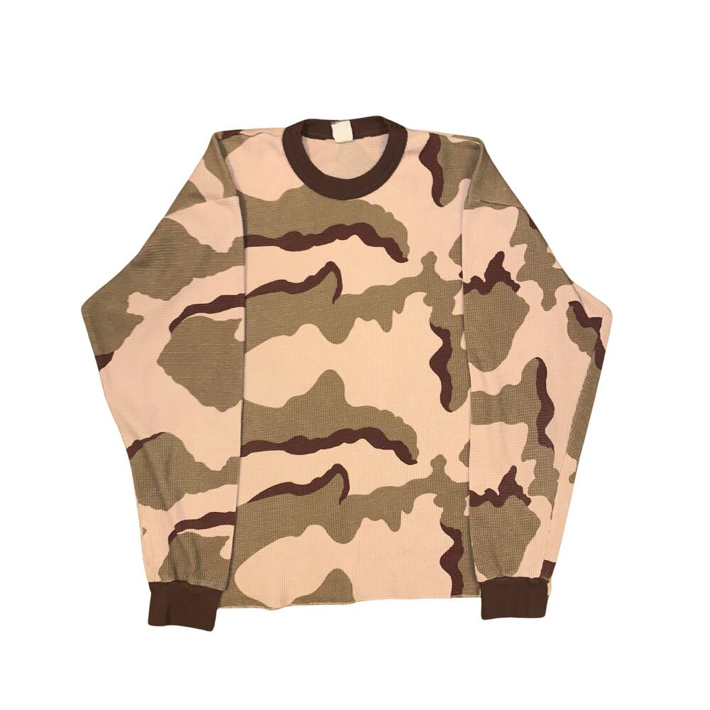 Beige Sand Camo Army Thermal Shirt Large XL | Military Surplus Style